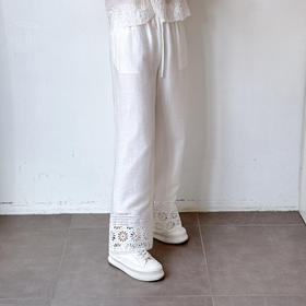 重工刺绣棉绣花休闲裤子