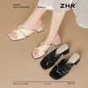 ZHR则则粗跟拖鞋女外穿2025新款夏季女鞋百搭配裙子法式一字拖鞋 商品缩略图2