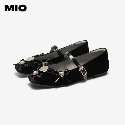MIO米奥玛丽珍鞋一字带低跟甜美蝴蝶结金属单鞋女M254401602 商品图2