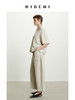 HIDEMI 度假系列水洗艺术肌理感原色亚麻口袋极简套装上衣/茧型裤 商品缩略图9