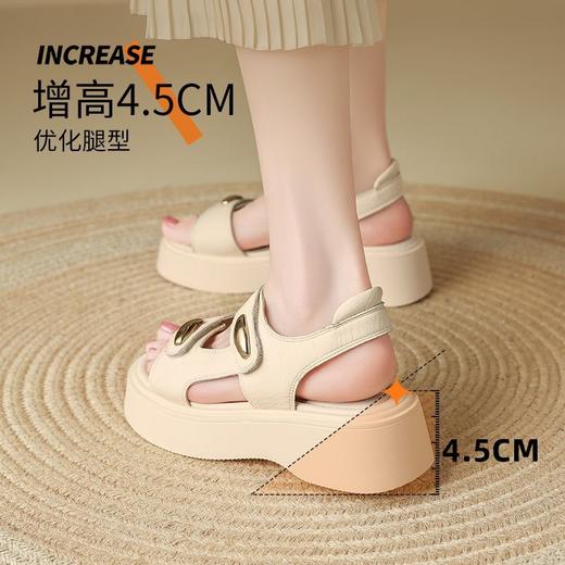 ZHR则则金属扣厚底凉鞋2025新款气质百搭罗马沙滩凉鞋ins法式女鞋 商品图3