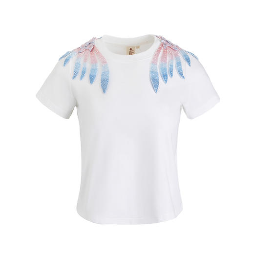 【林栖设计小店】【孟庭苇同款】手工钉珠T恤绣花2025秋季新款短袖女童T3953220 商品图4