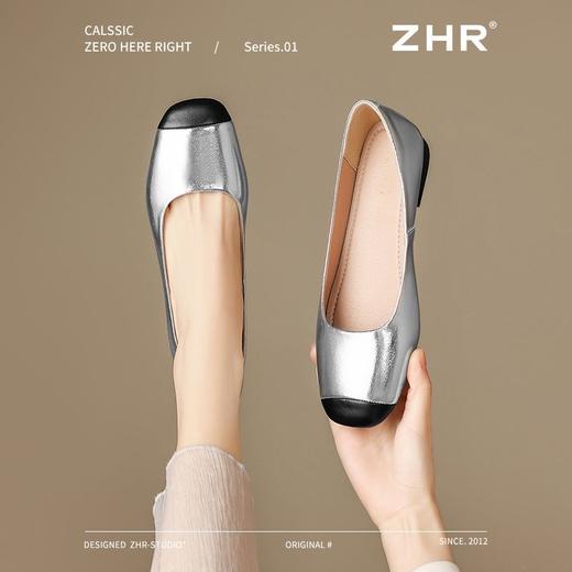 ZHR浅口单鞋女2025新款方头洋气平底ins小皮鞋法式轻便玛丽珍鞋女 商品图6