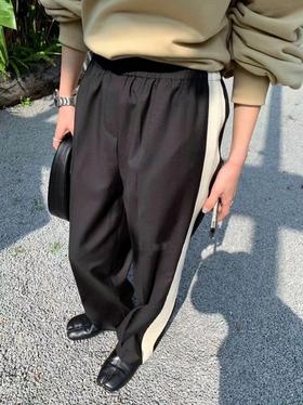 QG22057#拼条休闲裤
