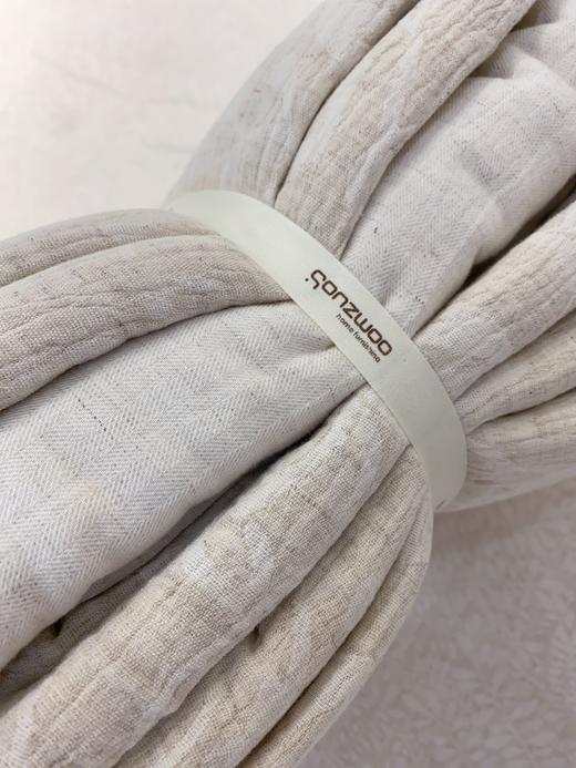 松植屋A类棉麻绑带款四件套日系风花卉撞色提花亚麻棉肌理床单被套 商品图2