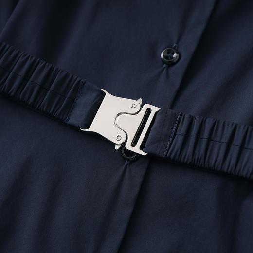 「高货wl」全新升级【铂金会员339/天猫459/差价120】(01349)洛诗琳气质翻领通勤冰感衬衫连衣裙2025夏季新款收腰长裙 商品图2