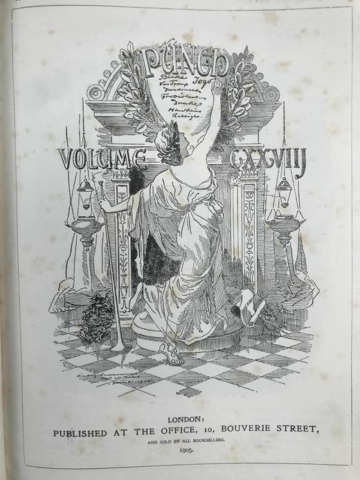 1905年 英国讽刺漫画杂志《笨拙》 约千幅插图 漆布精装16开 商品图2