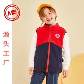 【2025反季抄底清仓】龙之涵 亲子款双色拼接摇粒绒马甲 秋季新款中大童坎肩 婴幼儿A类标准 抗静电清完为止