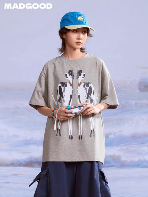 马得工地/MDGDDX252248/抽象斑点小狗印花短袖T恤 商品图1