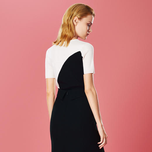 EITIE爱特爱气质高级撞色修身显瘦针织衫秋季新款7901605 商品图4