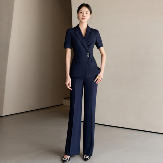IWY/夏季薄款短袖西装套装女气质英伦风酒店销售职业装正装25CP773 商品图0