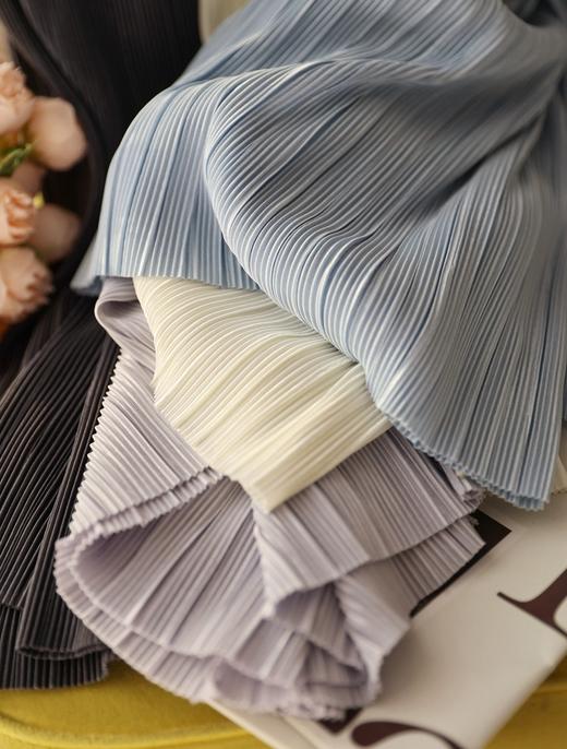 三宅风琴褶皱裤一片式亮丝压褶垂感高腰直筒阔腿裤 商品图13