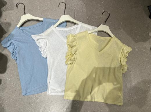 【门店同款】ENJOY夏季韩系荷叶边袖V领T 162995021 商品图2