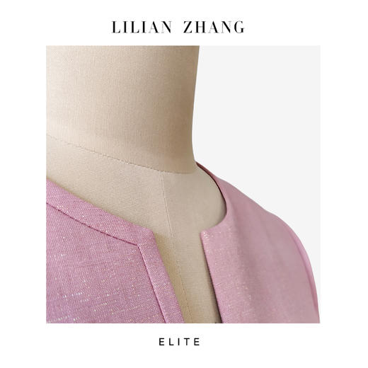 E“定制”——静奢风——风尚之选 “粉韵简雅”法式嵌条连衣裙 2501055 商品图1
