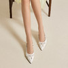 千百度细高跟羊皮包头时装凉鞋女尖头蝴蝶结绝美凉鞋A25285675 商品缩略图2