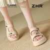 ZHR则则金属扣厚底凉鞋2025新款气质百搭罗马沙滩凉鞋ins法式女鞋 商品缩略图2