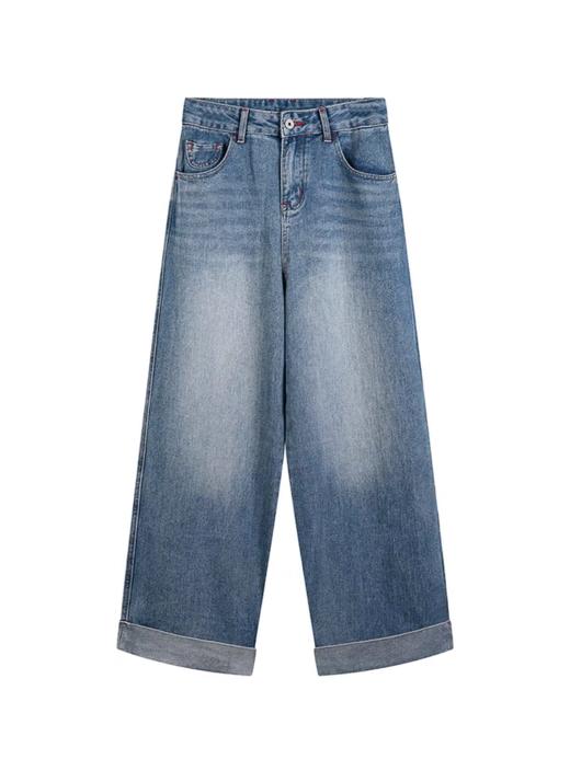 马得工地/MDGDCK252324/脚口翻折基础直筒牛仔裤 商品图3