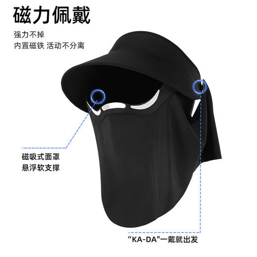 蕉下同款【磁吸面罩帽】夏季冰丝防晒磁吸面罩防晒帽防紫外线遮阳帽空顶帽太阳帽面纱女夏 商品图1