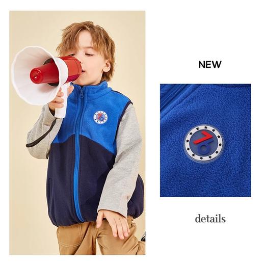 【2025反季抄底清仓】龙之涵 亲子款双色拼接摇粒绒马甲 秋季新款中大童坎肩 婴幼儿A类标准 抗静电清完为止 商品图4