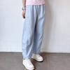 高级亚麻雾霾蓝直筒休闲裤 商品缩略图1