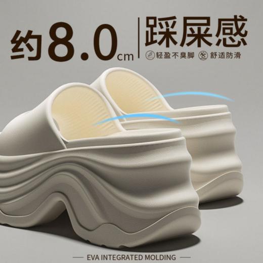 必囤预警🤟没错，只需19.9💰包邮一双【宅小年恨天高增高踩屎感外穿拖鞋】❗️❗️越简单的鞋子越爱穿‼️ ✔ 绝了，增高8㎝，秒变大长腿 ✔🔷上脚清爽，舒适，超显腿细 商品图6