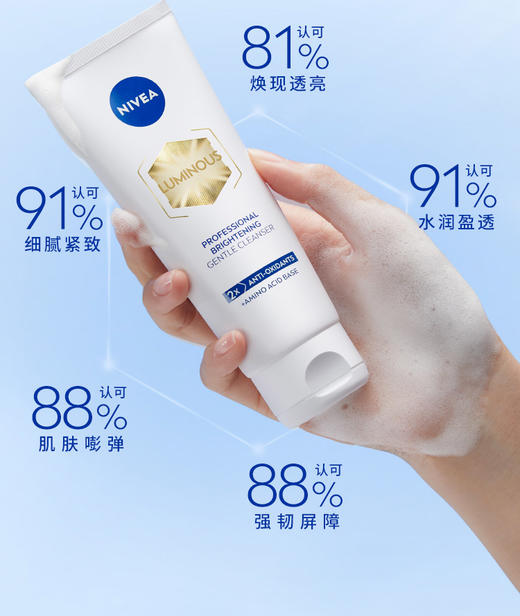 NIVEA 妮维雅 630双能高纯度氨基酸焕亮净澈清洁控油洁面乳100g 商品图2