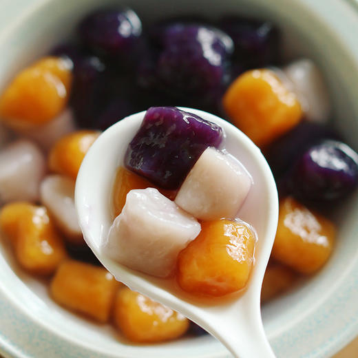 糯叽叽三色大芋圆 福建槟榔芋+云南紫薯+西瓜红地瓜 纯纯的天然好味 低糖无胶无色素 商品图0