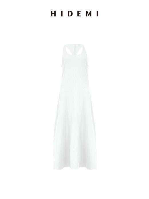 HIDEMI度假系列显瘦弹力自然棉工字背心百搭经典万能连衣裙长裙 商品图10