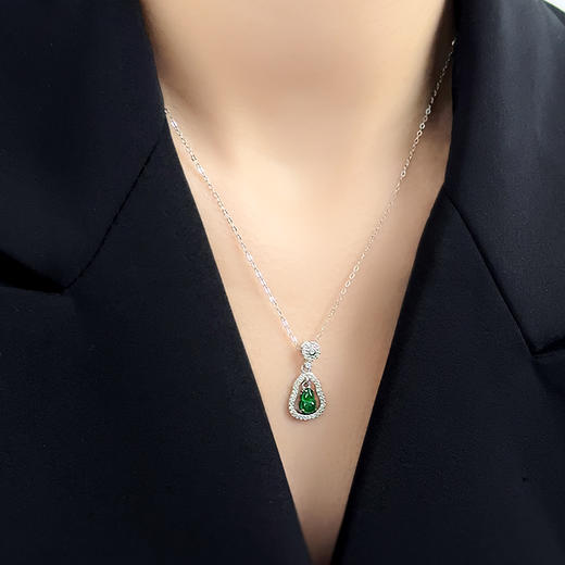 BAOFANDI宝梵迪新中式翡翠葫芦镶嵌玉石轻奢小众高级感锁骨链2025爆款BF 商品图7
