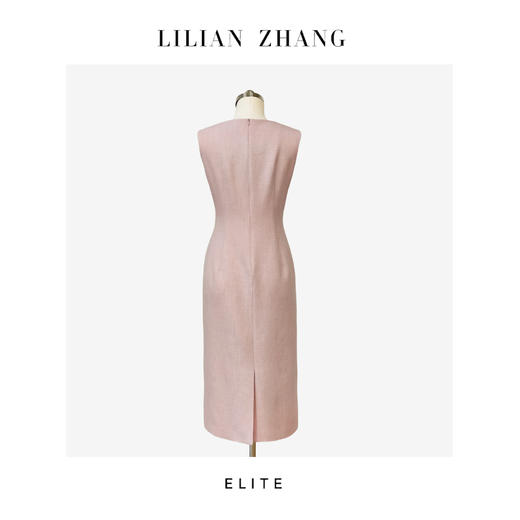 E“定制”——「复古优雅」风尚之选——粉韵·修身无袖收腰连衣裙 2501056 商品图2