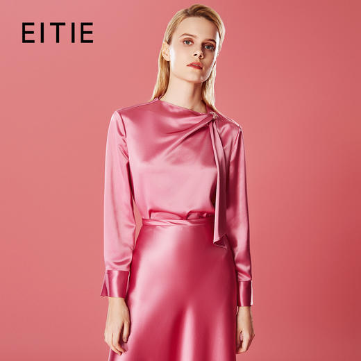 EITIE爱特爱秋季新款气质圆领直筒显瘦上衣7913604 商品图0