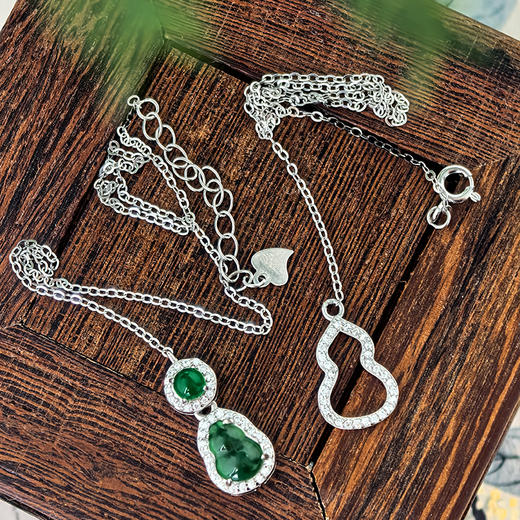 BAOFANDI宝梵迪新中式翡翠葫芦镶嵌玉石轻奢小众高级感锁骨链2025爆款BF 商品图4