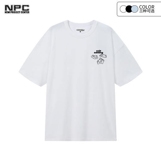 NPC潮牌CC系列三只小狗印花圆领T恤短袖纯棉春夏休闲情侣CC32TE05 商品图6