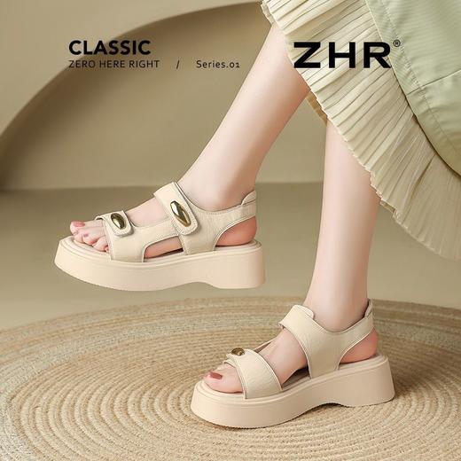 ZHR则则金属扣厚底凉鞋2025新款气质百搭罗马沙滩凉鞋ins法式女鞋 商品图6