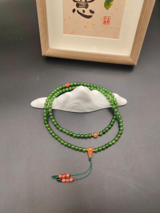 和田玉碧玉+配珠南红108颗手串 商品图1
