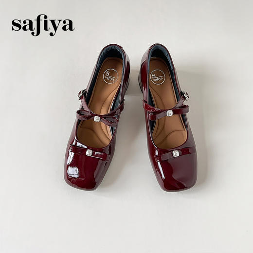 法式浅口蝴蝶结方头气质百搭高跟玛丽珍单鞋 SFD3111422 商品图7