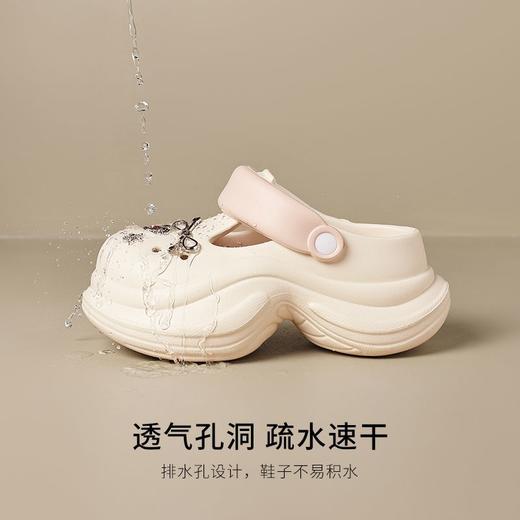 ZHR则则蓝色户外休闲拖鞋厚底增高6cm轻便舒适手工DIY百搭洞洞鞋 商品图5