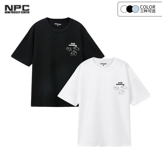 NPC潮牌CC系列三只小狗印花圆领T恤短袖纯棉春夏休闲情侣CC32TE05 商品图1
