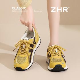 ZHR黄色多巴胺网面德训鞋2025夏季新款阿甘鞋轻便透气休闲运动鞋