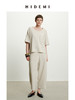 HIDEMI 度假系列水洗艺术肌理感原色亚麻口袋极简套装上衣/茧型裤 商品缩略图5