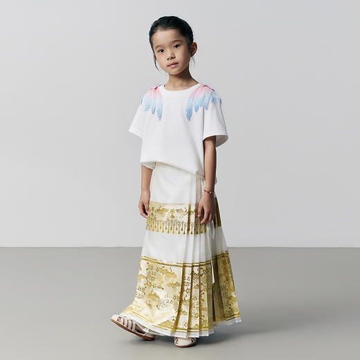 【林栖设计小店】【孟庭苇同款】手工钉珠T恤绣花2025秋季新款短袖女童T3953220 商品图2