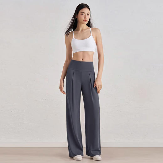 跃牌【倚窗听雨】Athena 抗菌运动长裤女宽松垂感显瘦直筒裤裸感瑜伽阔腿裤CK109 商品图2