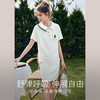 OLrain欧芮儿法式刺绣白色polo领连衣裙女夏季2025新款气质直筒裙 商品缩略图1