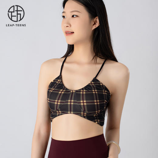 跃牌【小甜心】系列 一体式细带运动内衣女士瑜伽美背吊带背心时尚印花健身文胸787 商品图1