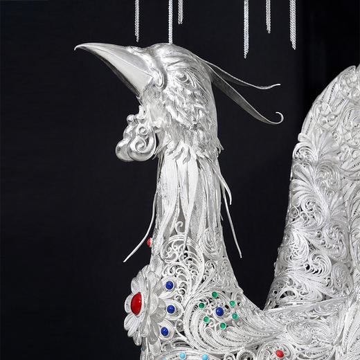 子佩集S999银手工银花丝【凤鸣朝阳宫灯银花丝摆件】大师工坊原创设计（一对）2506 商品图14