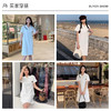 OLrain欧芮儿法式刺绣白色polo领连衣裙女夏季2025新款气质直筒裙 商品缩略图3