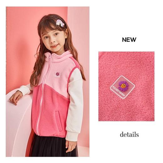 【2025反季抄底清仓】龙之涵 亲子款双色拼接摇粒绒马甲 秋季新款中大童坎肩 婴幼儿A类标准 抗静电清完为止 商品图6