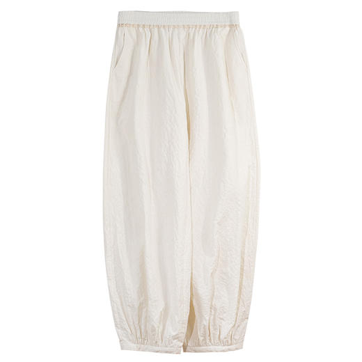 牧衣游原创 棉净色宽松长裤轻薄原生质朴肌理感百搭休闲裤 拾山月 商品图4