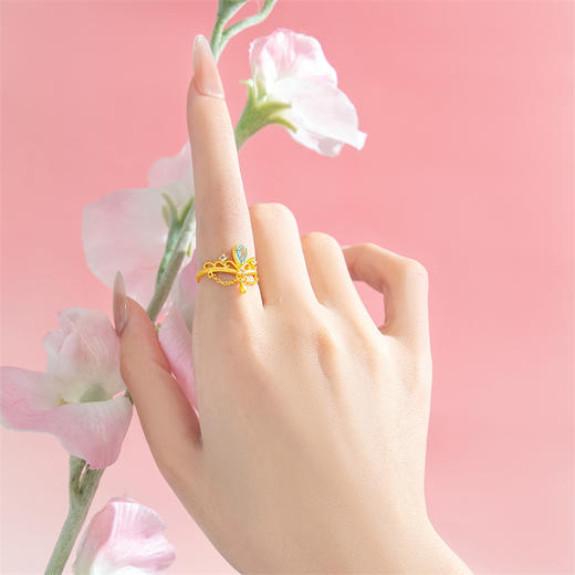 【新品首发】足金水晶托帕石皇冠戒指 黄金彩色显白戒指【按克计价黄金3】MEMORA诗普琳GR264101、GR264201（线上专供） 商品图4