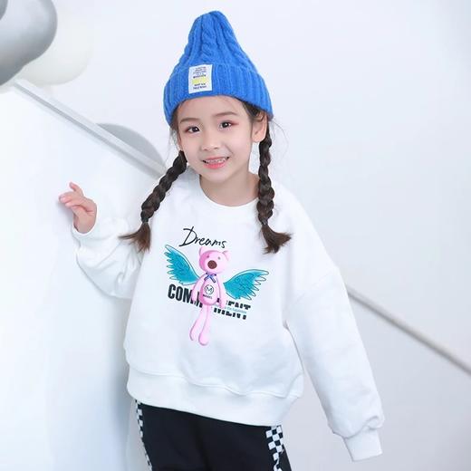 【2025反季抄底清仓】  龙之涵  亲子款宽松短款系列卫衣 加厚女童卫衣飞翔梦 中大童印花纯棉卫衣 婴幼儿A类标准 商品图2